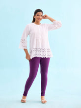 Load image into Gallery viewer, Go Colors Medium Purple Cotton Stretch Churidar
