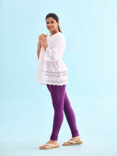 Load image into Gallery viewer, Go Colors Medium Purple Cotton Stretch Churidar

