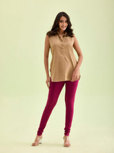 Load image into Gallery viewer, Go Colors Medium Violet Cotton Stretch Churidar
