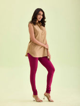 Load image into Gallery viewer, Go Colors Medium Violet Cotton Stretch Churidar

