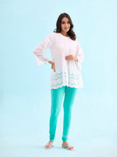 Load image into Gallery viewer, Go Colors Mint Cotton Stretch Churidar

