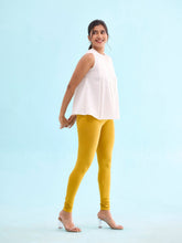 Load image into Gallery viewer, Go Colors Mustard Cotton Stretch Churidar
