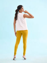Load image into Gallery viewer, Go Colors Mustard Cotton Stretch Churidar
