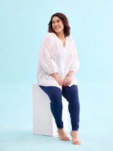 Load image into Gallery viewer, Go Colors Navy Cotton Stretch Churidar
