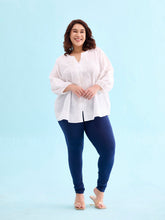 Load image into Gallery viewer, Go Colors Navy Cotton Stretch Churidar
