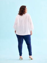 Load image into Gallery viewer, Go Colors Navy Cotton Stretch Churidar
