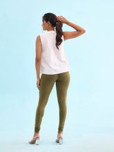 Load image into Gallery viewer, Go Colors Olive Green Cotton Stretch Churidar
