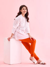 Load image into Gallery viewer, Go Colors Orange Cotton Stretch Churidar
