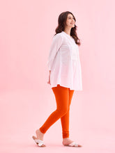 Load image into Gallery viewer, Go Colors Orange Cotton Stretch Churidar
