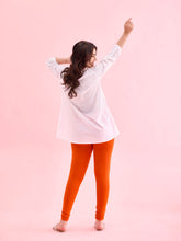 Load image into Gallery viewer, Go Colors Orange Cotton Stretch Churidar
