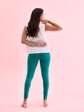 Load image into Gallery viewer, Go Colors Peacock Green Cotton Stretch Churidar
