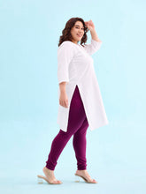 Load image into Gallery viewer, Go Colors Plum Cotton Stretch Churidar
