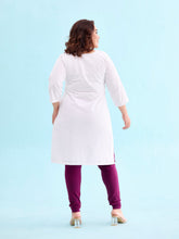 Load image into Gallery viewer, Go Colors Plum Cotton Stretch Churidar
