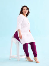 Load image into Gallery viewer, Go Colors Plum Cotton Stretch Churidar
