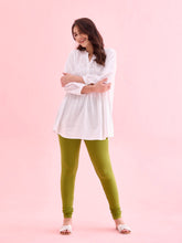 Load image into Gallery viewer, Go Colors Pista Green Cotton Stretch Churidar

