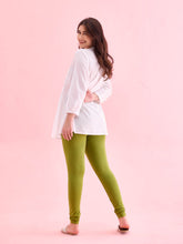 Load image into Gallery viewer, Go Colors Pista Green Cotton Stretch Churidar
