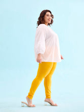 Load image into Gallery viewer, Go Colors Saffron Cotton Stretch Churidar
