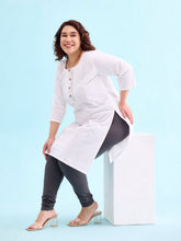 Load image into Gallery viewer, Go Colors Silver Grey Cotton Stretch Churidar
