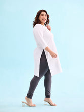 Load image into Gallery viewer, Go Colors Silver Grey Cotton Stretch Churidar
