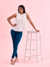 Load image into Gallery viewer, Go Colors Turquoise Blue Cotton Stretch Churidar
