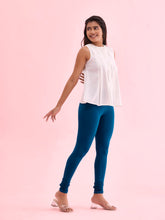 Load image into Gallery viewer, Go Colors Turquoise Blue Cotton Stretch Churidar
