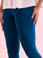Load image into Gallery viewer, Go Colors Turquoise Blue Cotton Stretch Churidar
