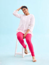 Load image into Gallery viewer, Go Colors Young Fuchsia Cotton Stretch Churidar
