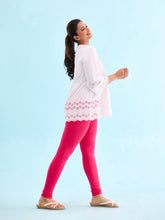Load image into Gallery viewer, Go Colors Young Fuchsia Cotton Stretch Churidar
