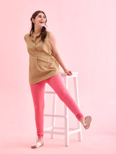 Load image into Gallery viewer, Go Colors Young Pink Cotton Stretch Churidar
