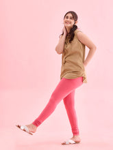 Load image into Gallery viewer, Go Colors Young Pink Cotton Stretch Churidar
