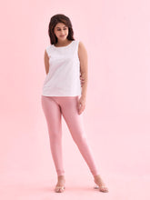 Load image into Gallery viewer, Go Colors Dusty Rose Nylon Stretch Shimmer Churidar
