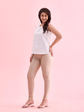Load image into Gallery viewer, Go Colors Light Gold Nylon Stretch Shimmer Churidar

