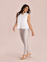 Load image into Gallery viewer, Go Colors Silver Nylon Stretch Shimmer Churidar
