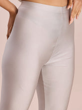 Load image into Gallery viewer, Go Colors Silver Nylon Stretch Shimmer Churidar
