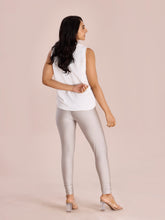 Load image into Gallery viewer, Go Colors Silver Nylon Stretch Shimmer Churidar
