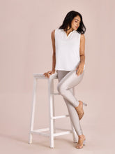 Load image into Gallery viewer, Go Colors Silver Nylon Stretch Shimmer Churidar
