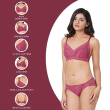 Load image into Gallery viewer, Wacoal Lucy Padded Non-Wired 3/4th Cup Bridal Wear Medium coverage Fashion Bra - Wine LCB258

