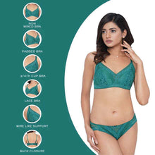 Load image into Gallery viewer, Wacoal Lucy Padded Non-Wired 3/4th Cup Bridal Wear Medium coverage Fashion Bra - Teal LCB258
