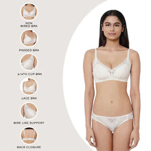 Load image into Gallery viewer, Wacoal Lucy Padded Non-Wired 3/4th Cup Bridal Wear Medium coverage Fashion Bra - Ivory LCB258
