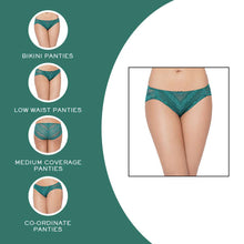 Load image into Gallery viewer, Wacoal Lucy Low Waist Medium Coverage Bridal Wear Lace Bikini Panty - Teal LCP258
