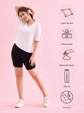 Load image into Gallery viewer, Go Colors Black Cotton Stretch Cycling Shorts
