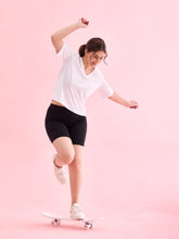 Load image into Gallery viewer, Go Colors Black Cotton Stretch Cycling Shorts
