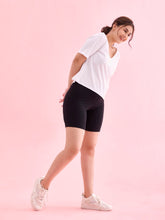 Load image into Gallery viewer, Go Colors Black Cotton Stretch Cycling Shorts
