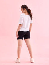 Load image into Gallery viewer, Go Colors Black Cotton Stretch Cycling Shorts
