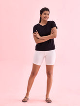 Load image into Gallery viewer, Go Colors Cream Cotton Stretch Cycling Shorts
