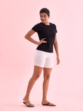 Load image into Gallery viewer, Go Colors Cream Cotton Stretch Cycling Shorts
