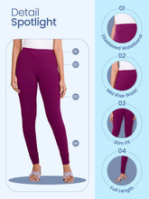 Load image into Gallery viewer, Go Colors Plum Cotton Stretch Churidar

