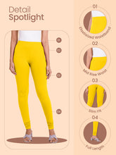 Load image into Gallery viewer, Go Colors Lemon Cotton Stretch Churidar
