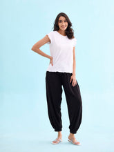 Load image into Gallery viewer, Go Colors Black Viscose Stretch Harems
