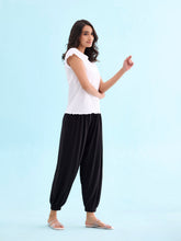 Load image into Gallery viewer, Go Colors Black Viscose Stretch Harems
